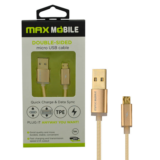 Max Mobile Double Sided 2m Micro USB kábel